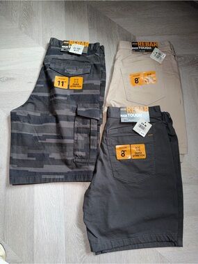 Ariat Work Shorts Trio in Black, Charcoal Camo & Khaki